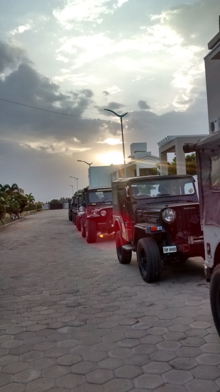 The gang of Jeeps at the close of the day.